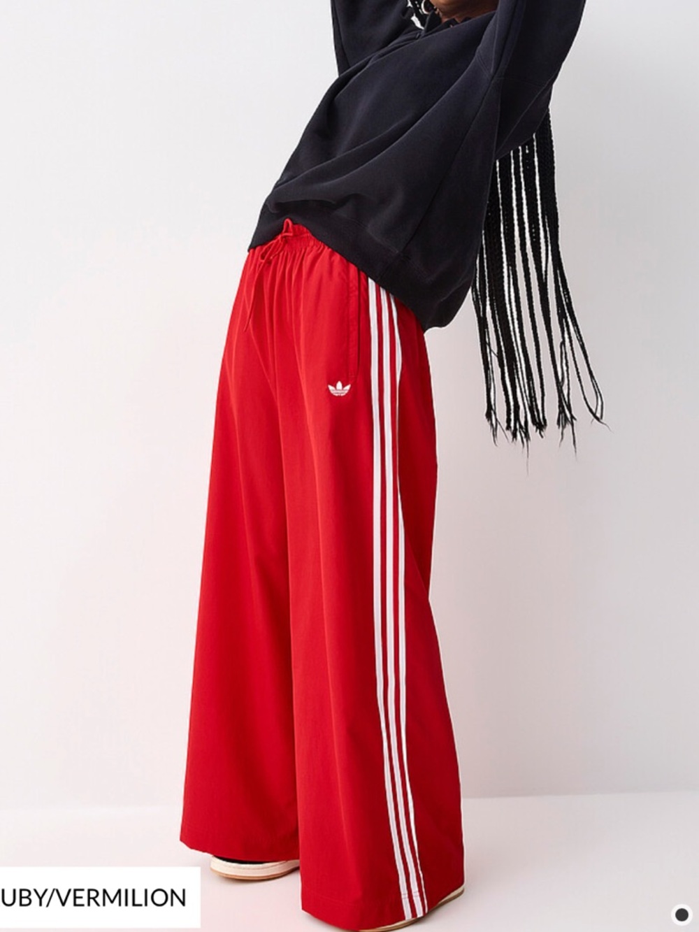 Adidas Red Wide Leg Track Pants